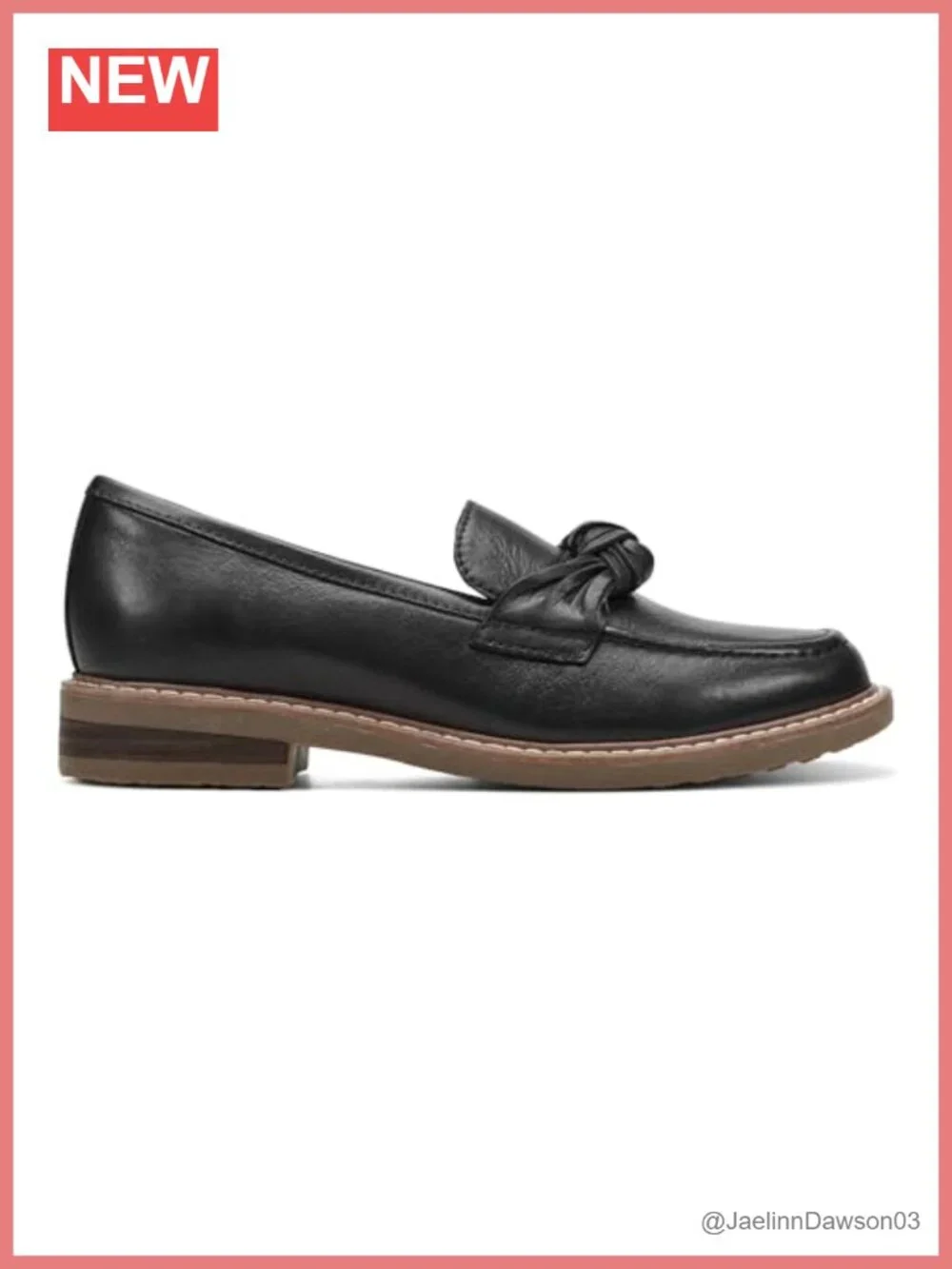 Women's Leather Loafers Cushioned Insole Lightweight Almond Toe Block Heel